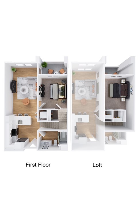A diagram shows the layout of a first floor and a loft.
